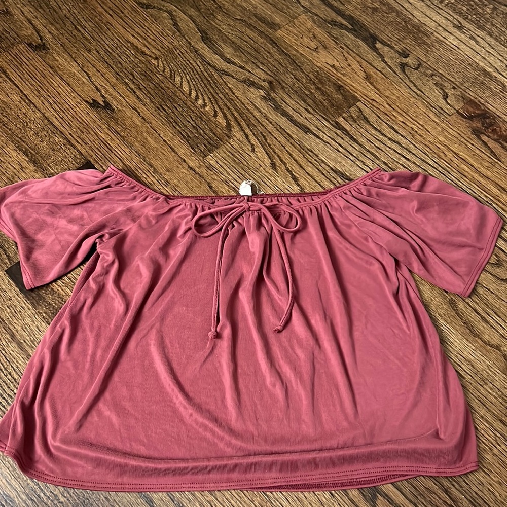 soft ribbed off the shoulder top